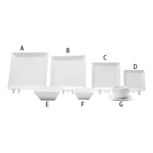 D - Square White Side Plate 5"