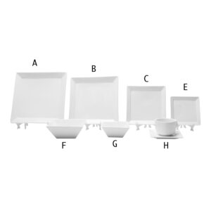 A - Square White Dinner Plate 10"